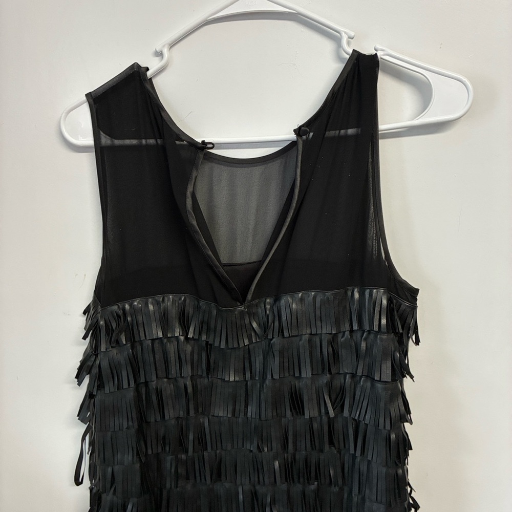 Armani Exchange Black Fringe Midi Dress